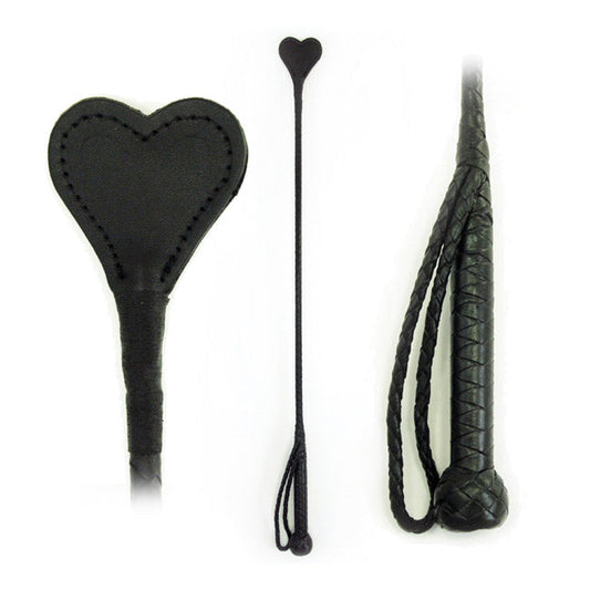 Leather Heart Riding Crop